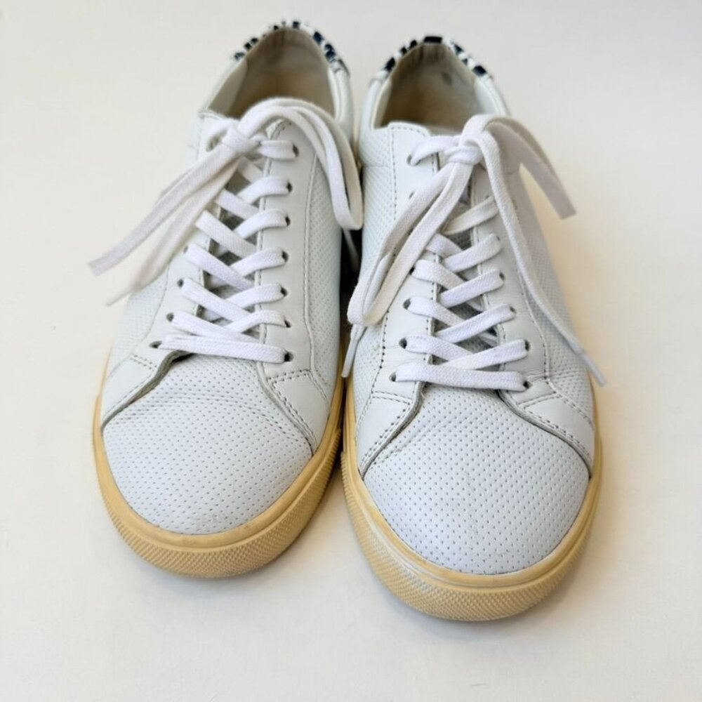 Saint Laurent Low-Top Lace-Up Sneakers White Women’s Size 37 - Picture 3 of 14